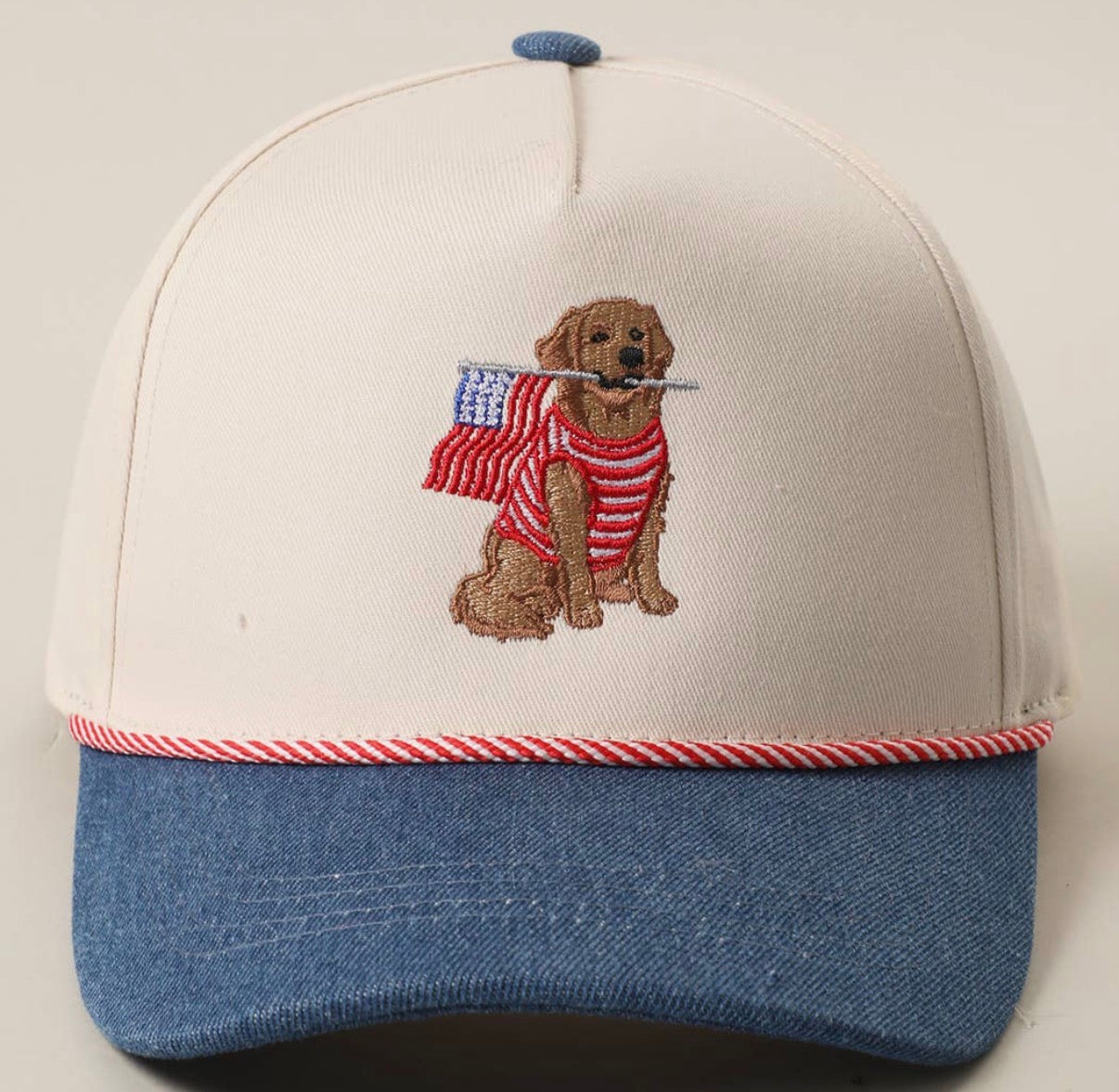Golden Retriever Flag Trucker Hat
