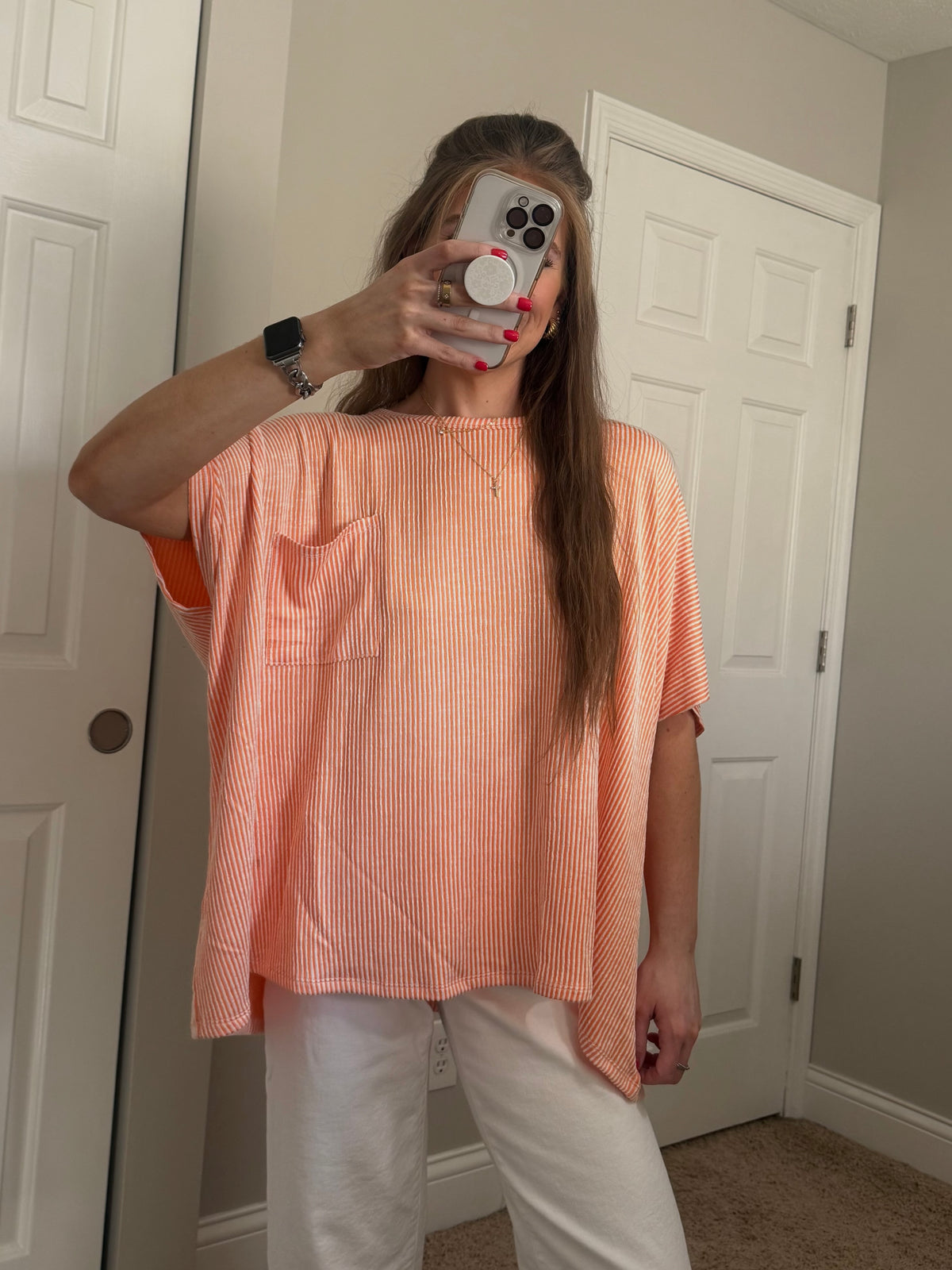 Sophia Pocketed Tee | Orange