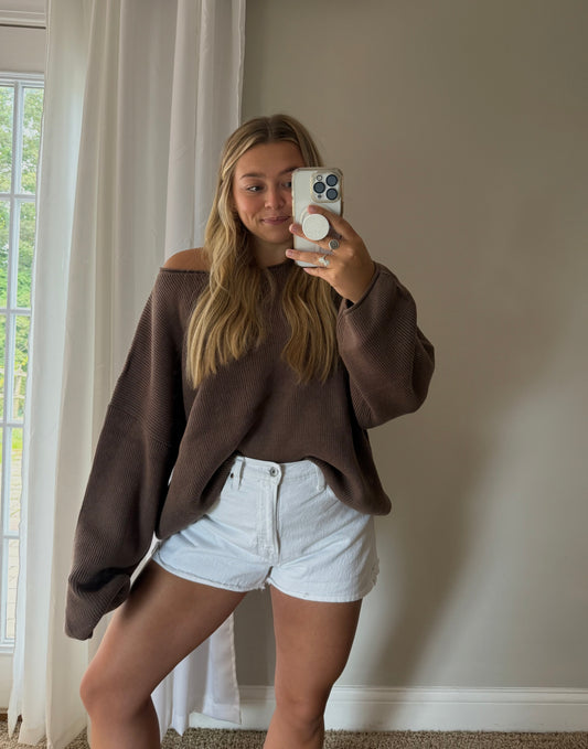 Tatum Boatneck Sweater | Brown