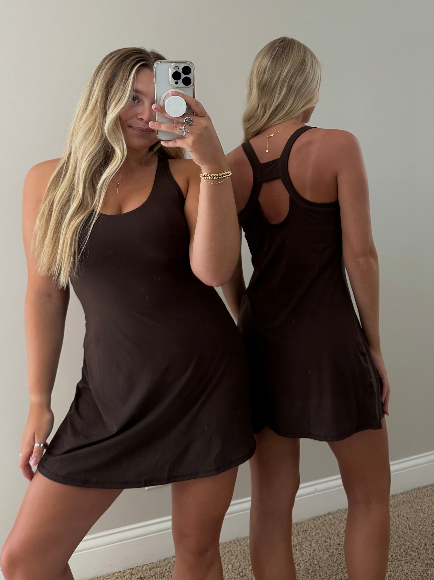 Warm Up Romper Dress | Espresso Brown