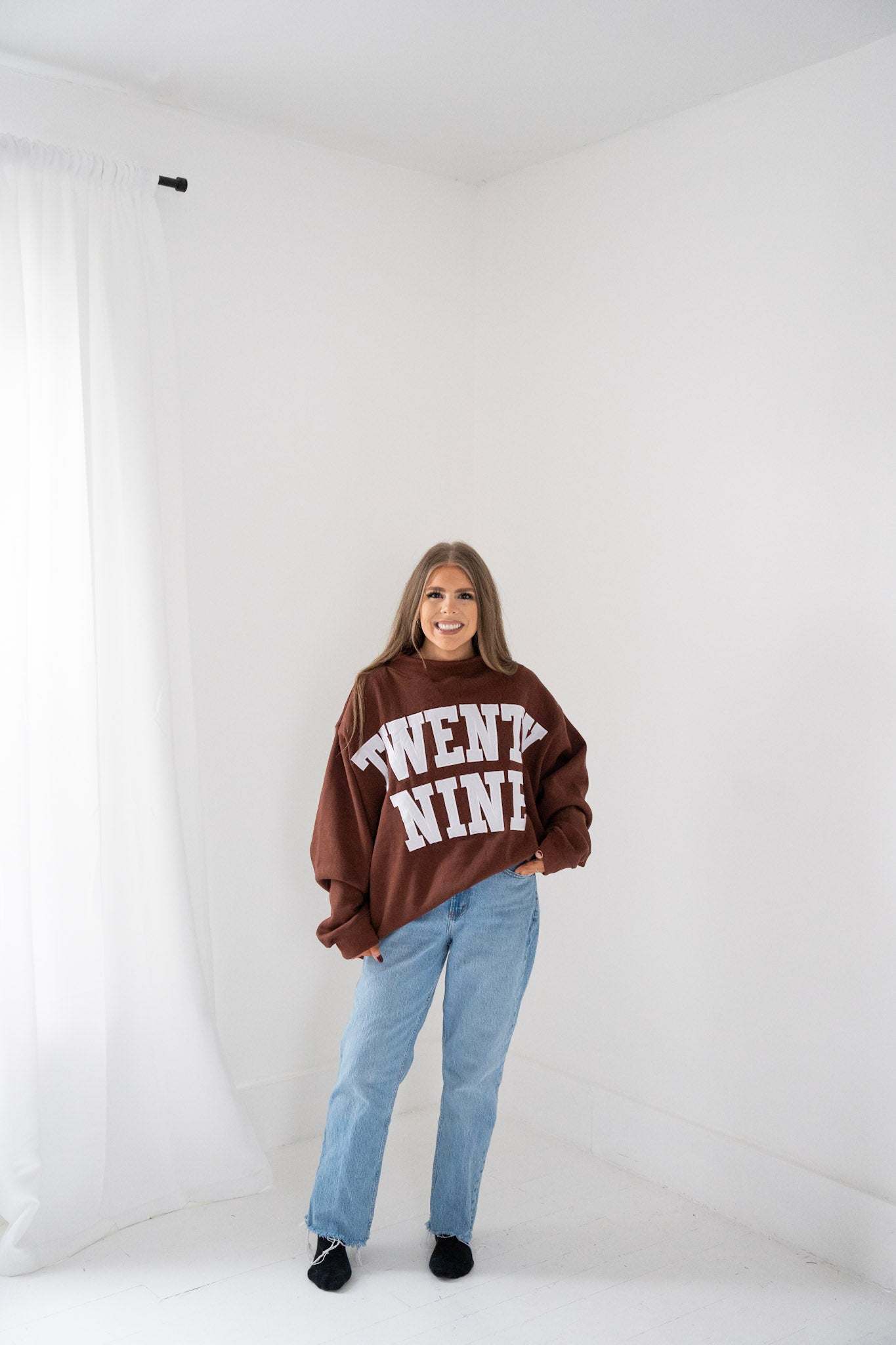 PREORDER - TwentyNine Mockneck | Brown/White