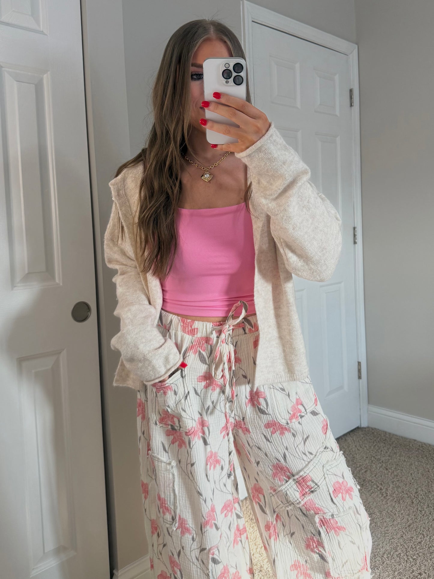 Ivory Floral Joggers