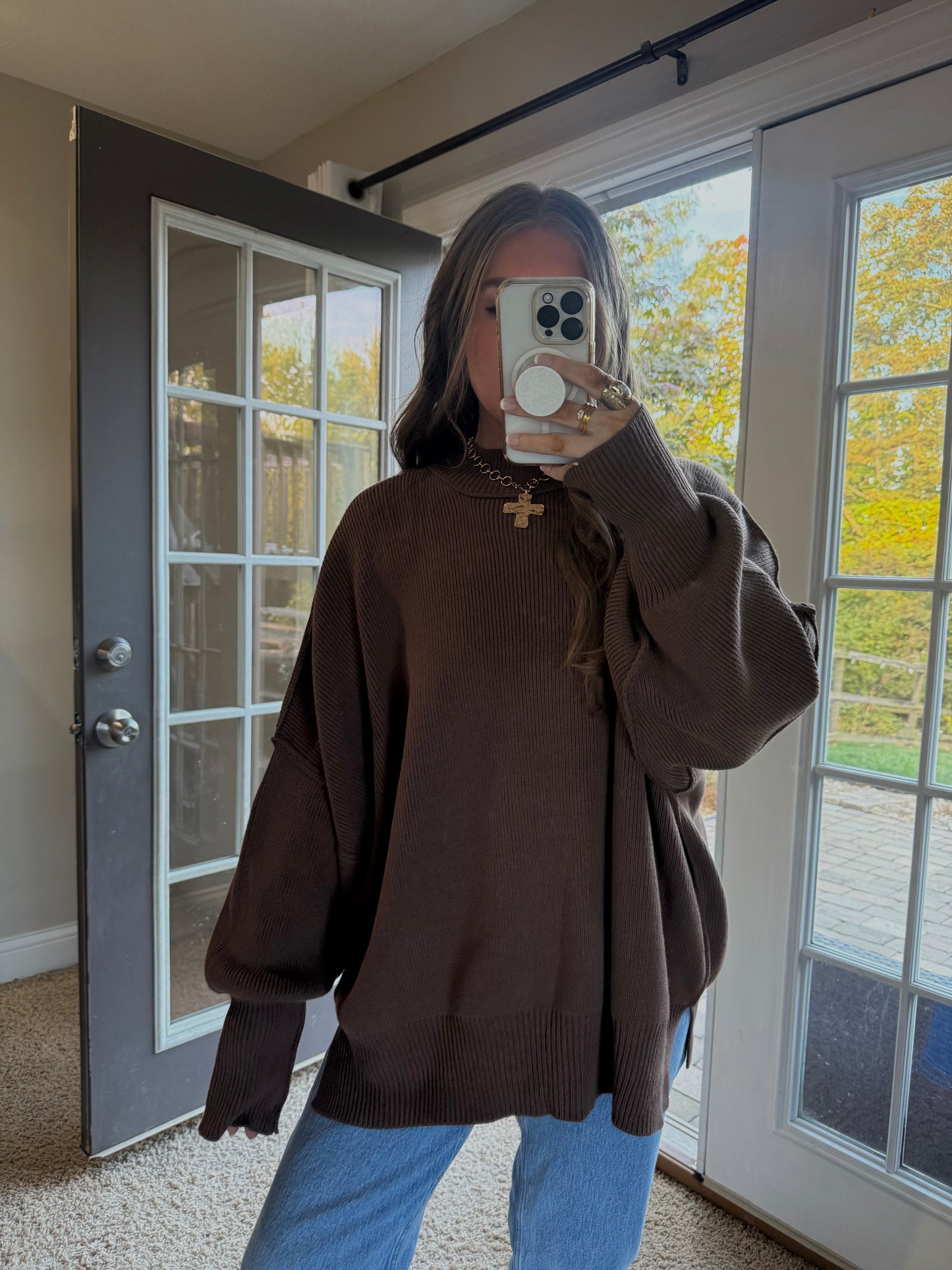 Essential Oversized Sweater | Brown