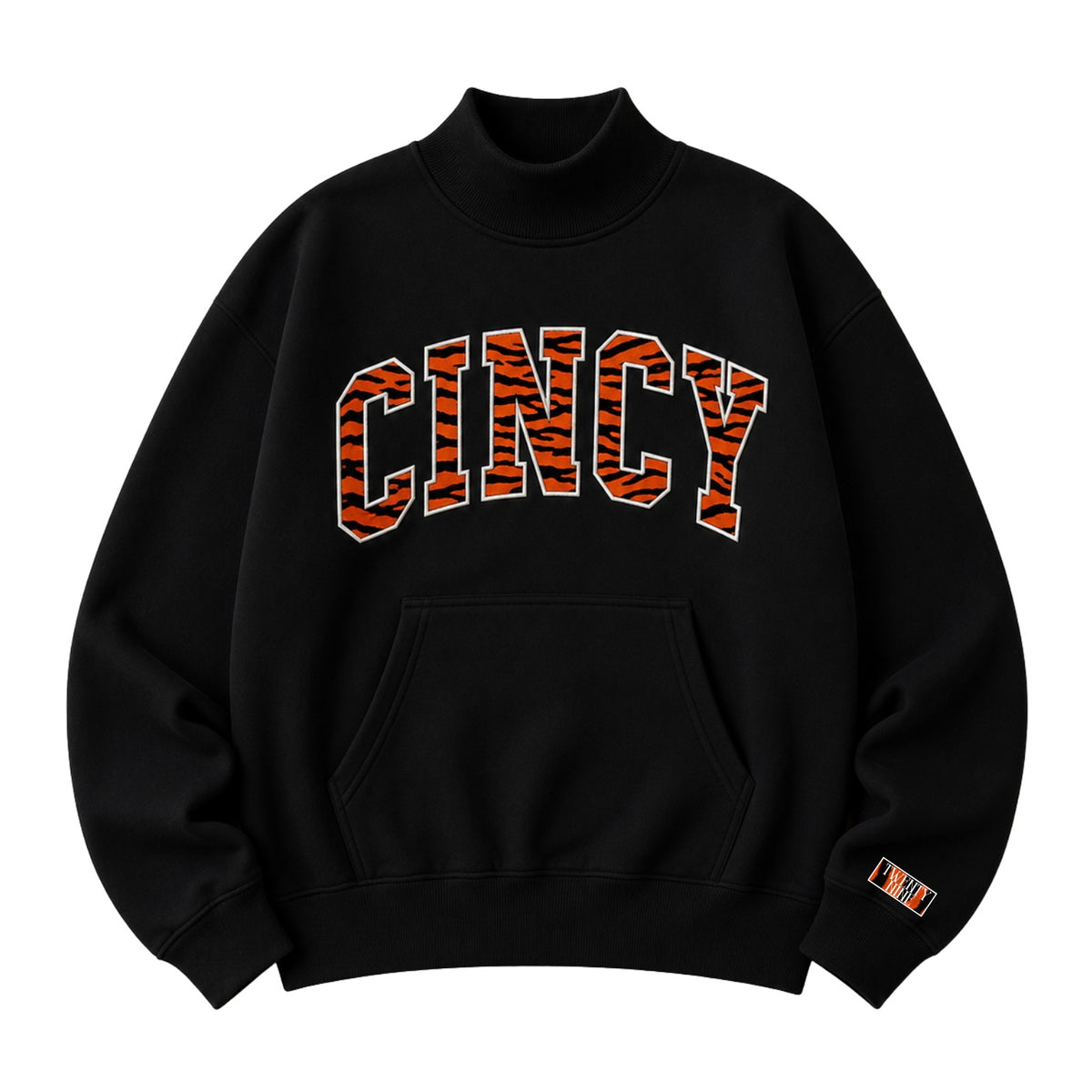 *PREORDER* Black CINCY Mockneck | Bengals Inspired Print