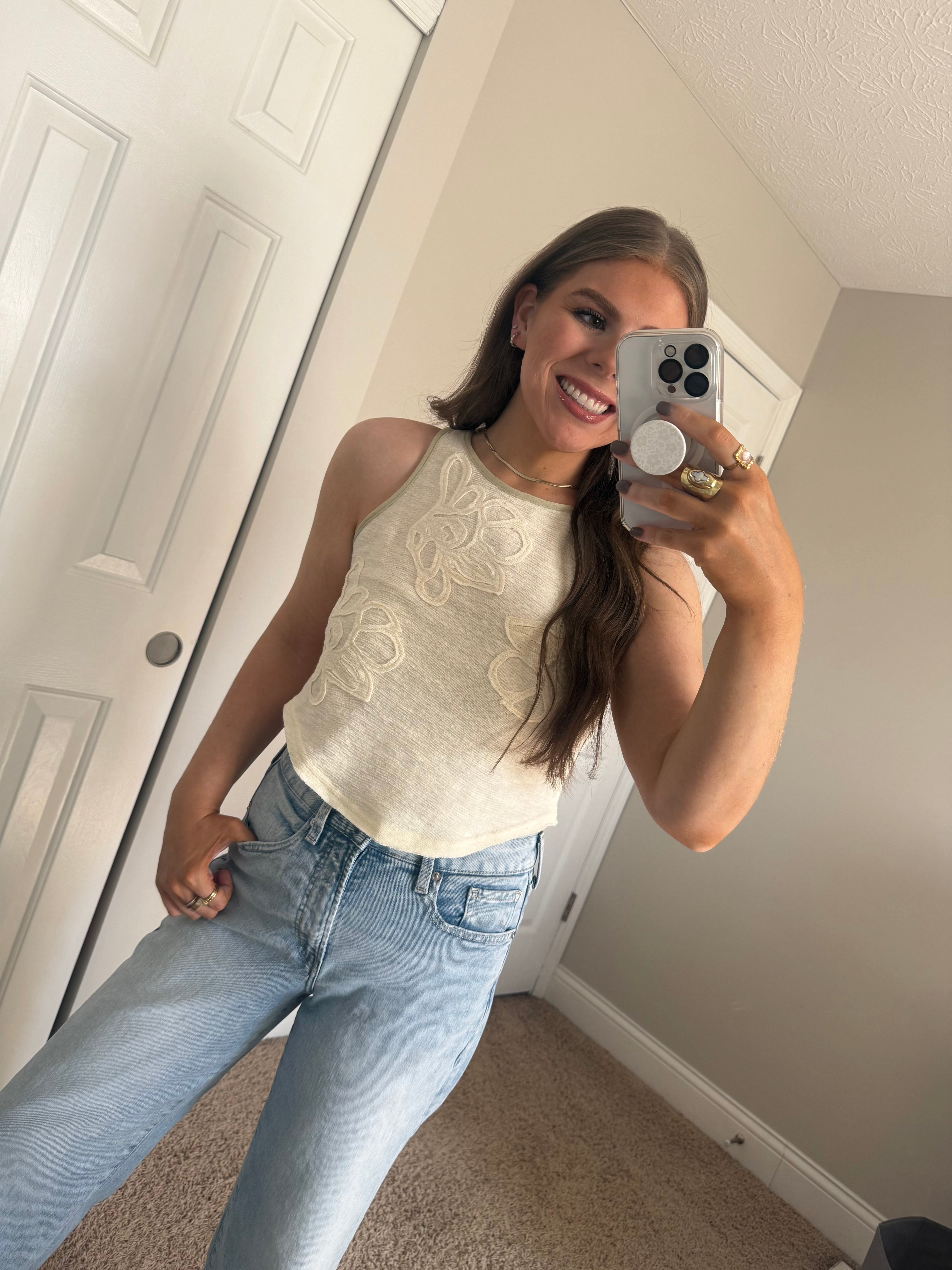 Carrie Textured Tank | Cream – Shop TwentyNine Boutique