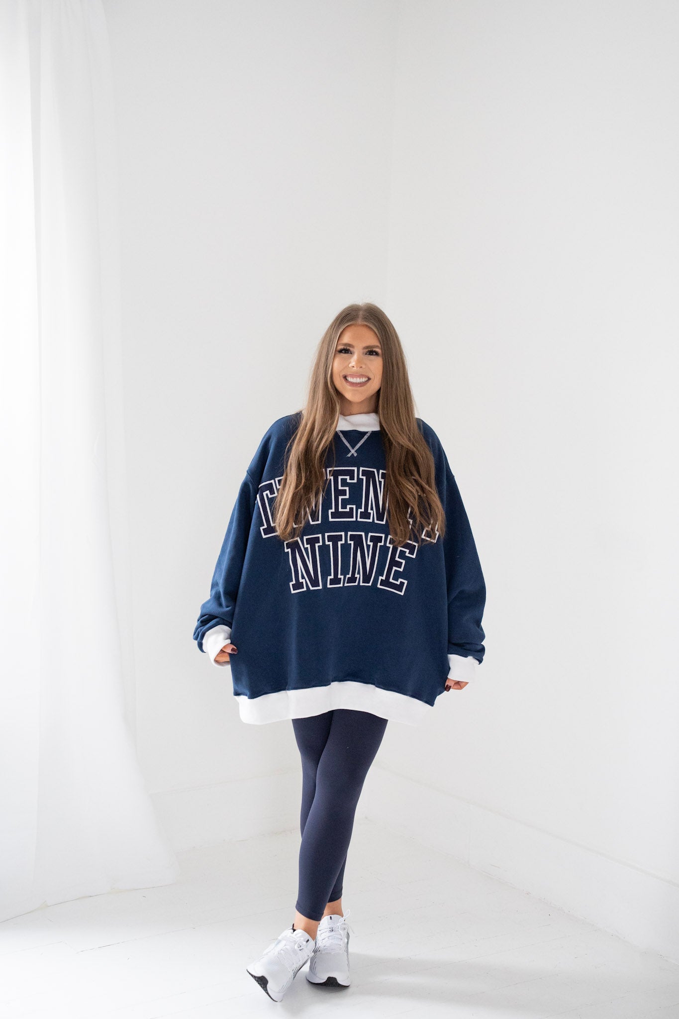 PREORDER - TwentyNine Mockneck | Navy with White Collar