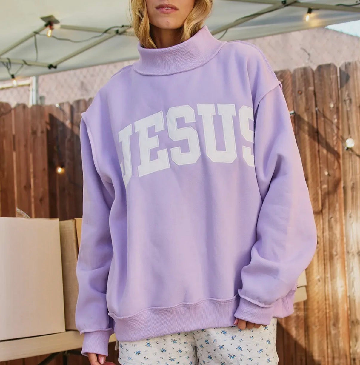 JESUS MockNeck | Lavender