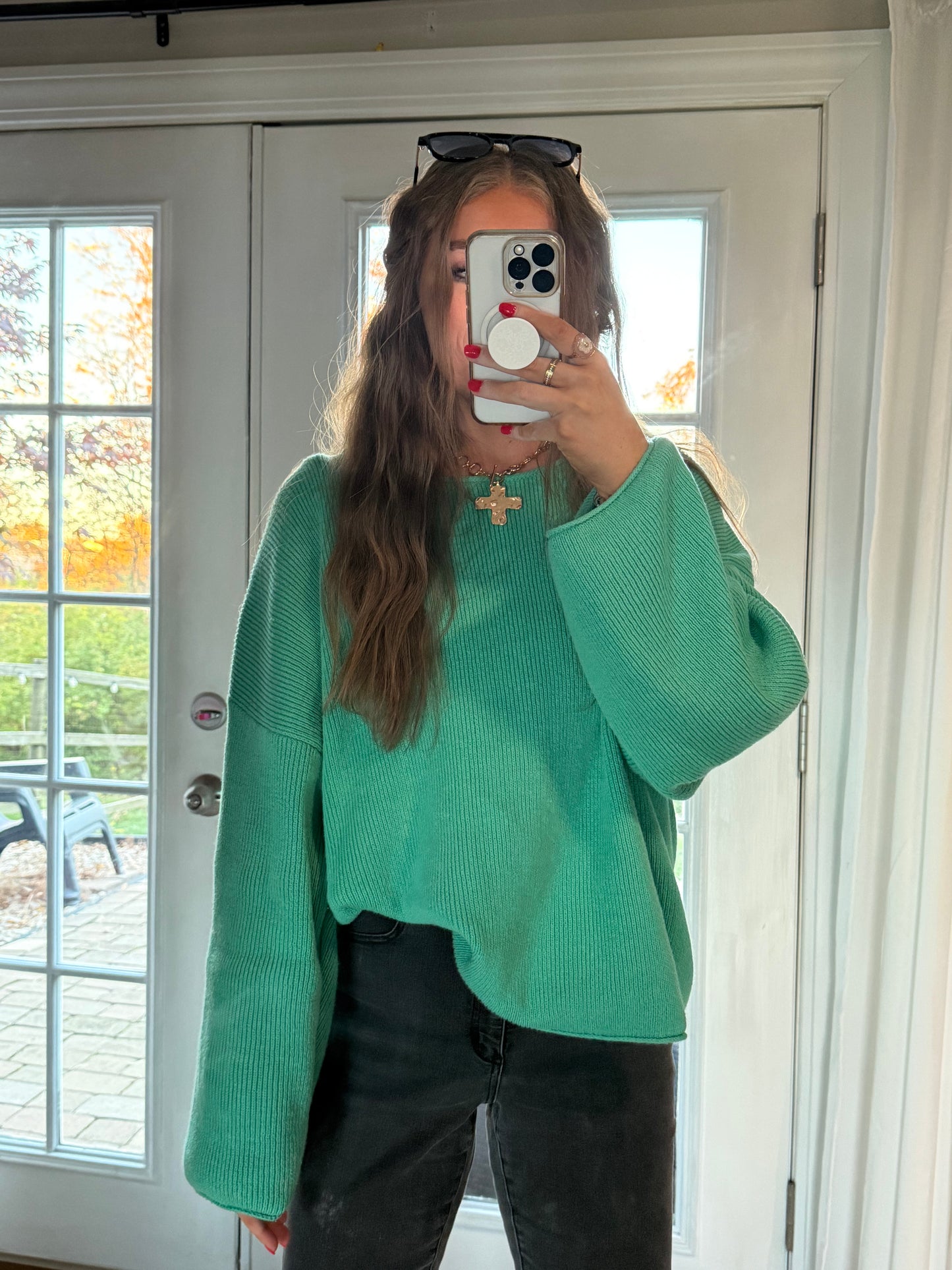 *SALE* Tatum Boatneck Sweater | Kelly Green