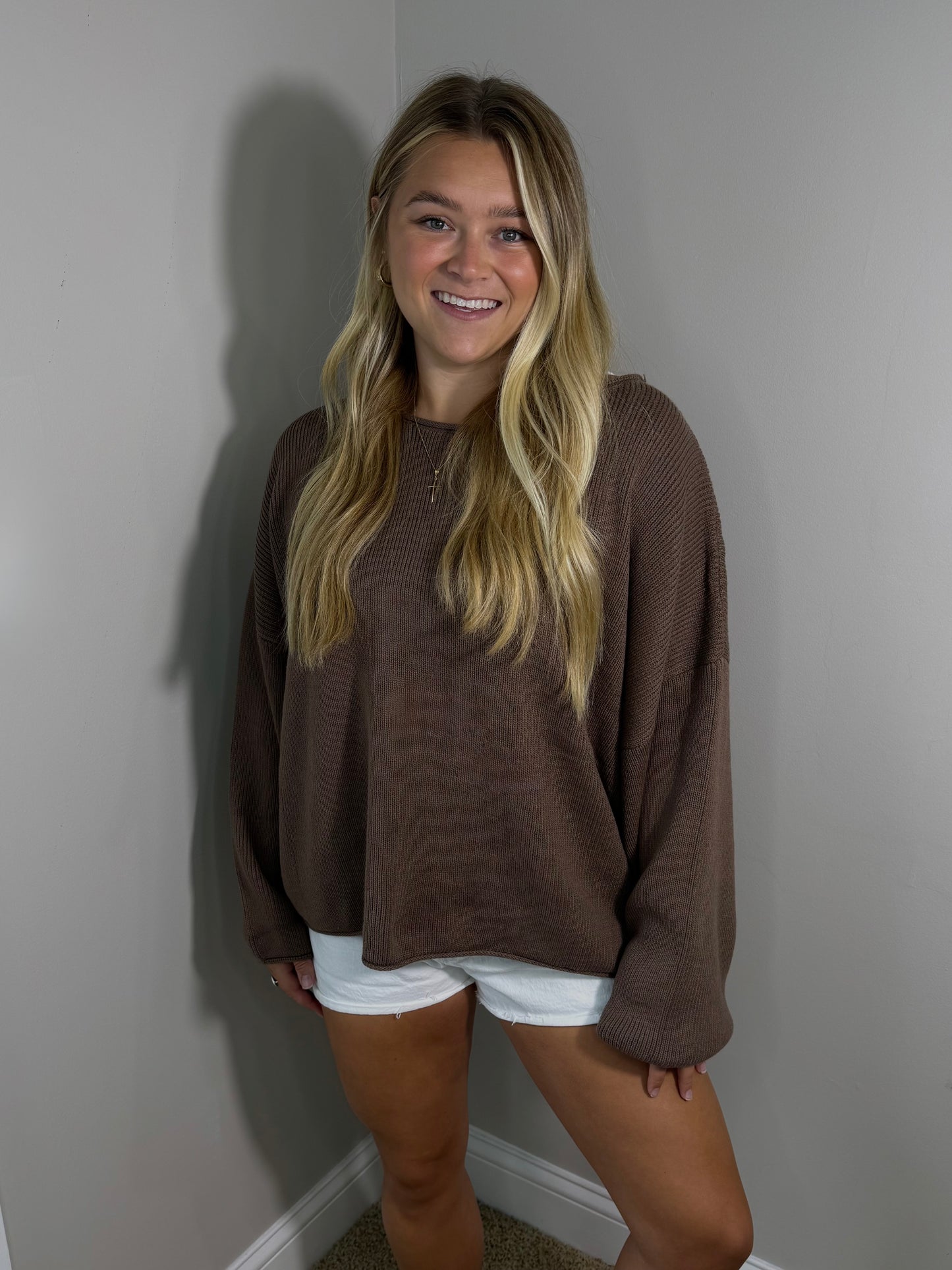 Tatum Boatneck Sweater | Brown