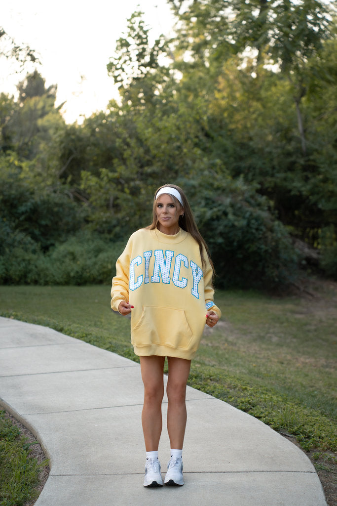 CINCY Mockneck | Yellow/Blue