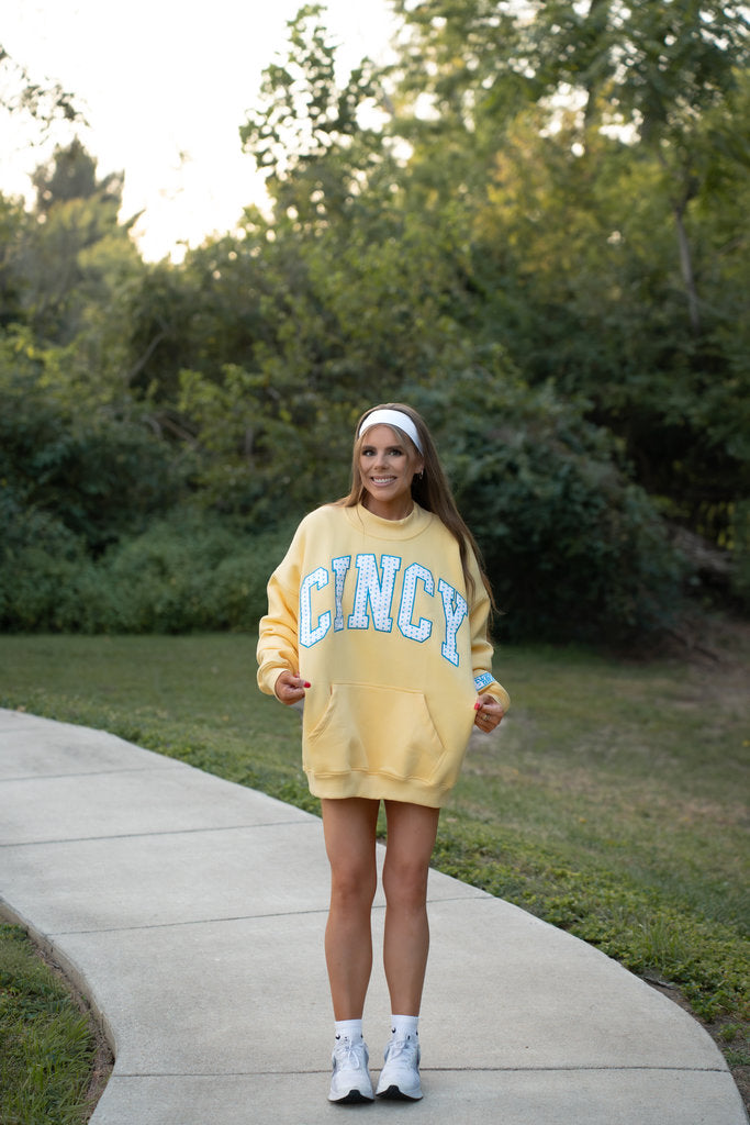 CINCY Mockneck | Yellow/Blue