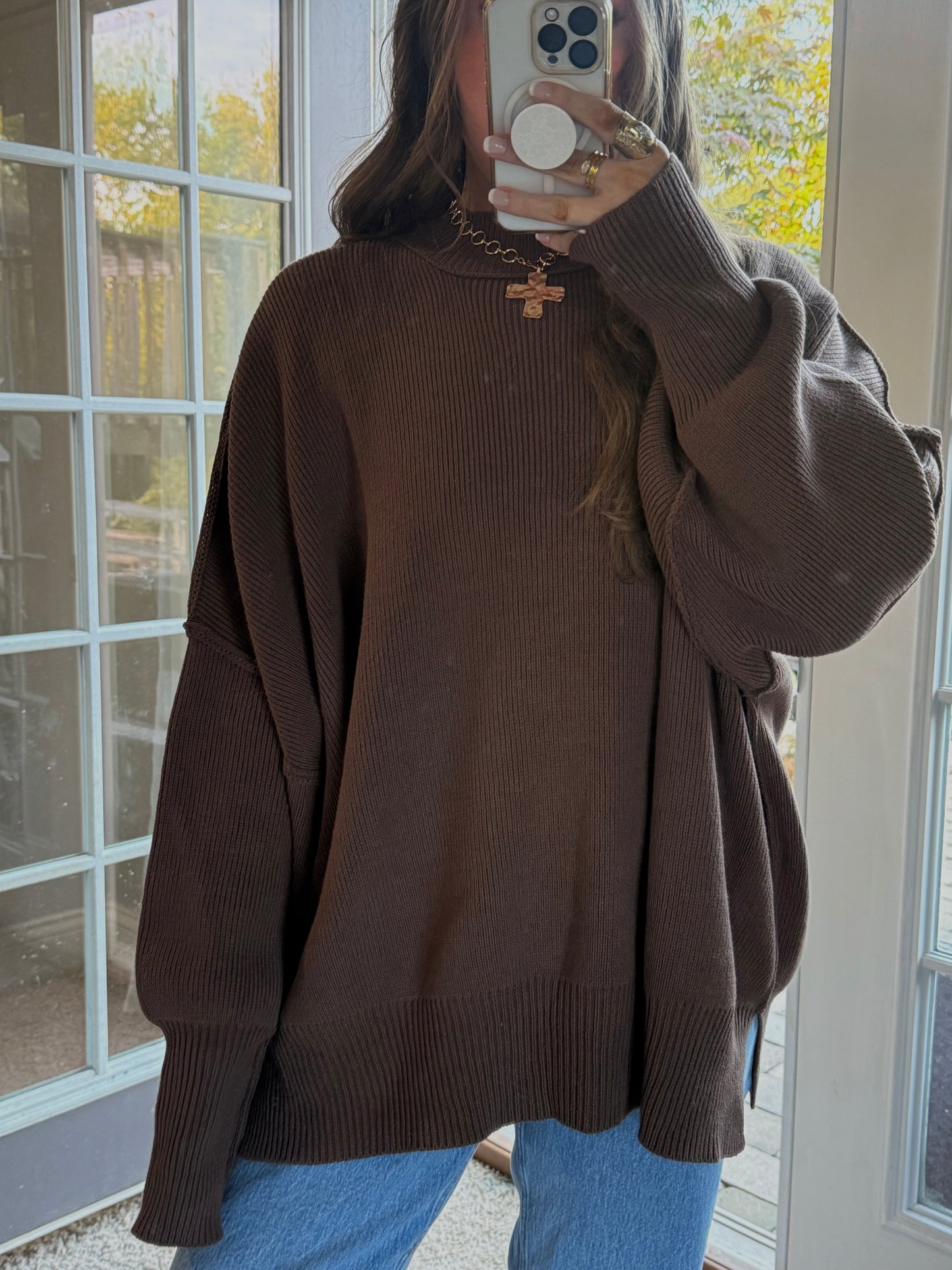Essential Oversized Sweater | Brown