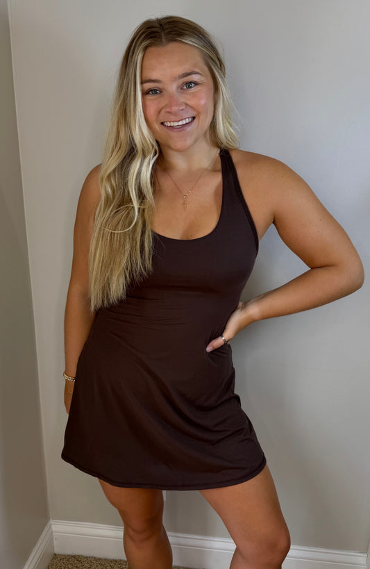 Warm Up Romper Dress | Espresso Brown