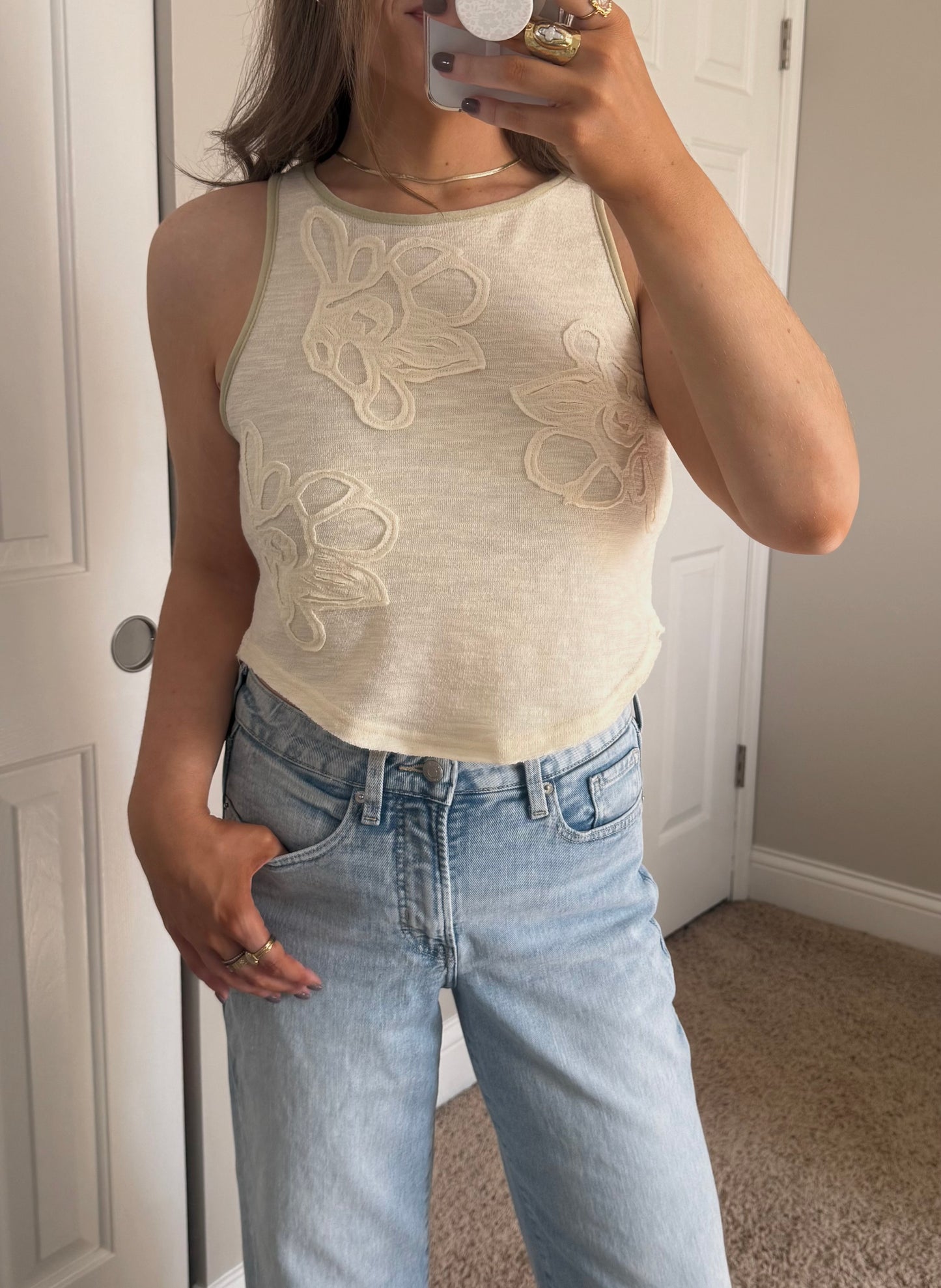 Carrie Textured Tank | Cream