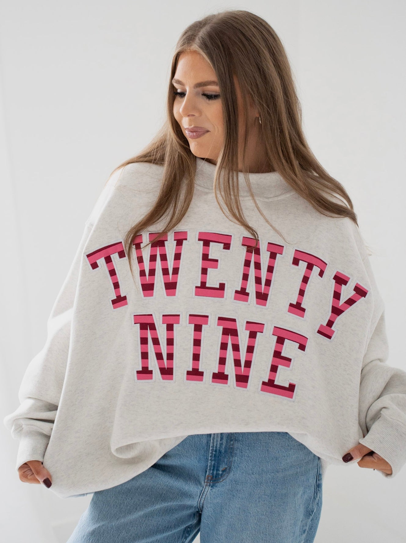 PREORDER - TwentyNine Mockneck | Pink/Burgundy Striped