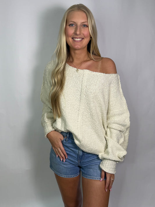 Ivory Dreams Boat Neck Sweater