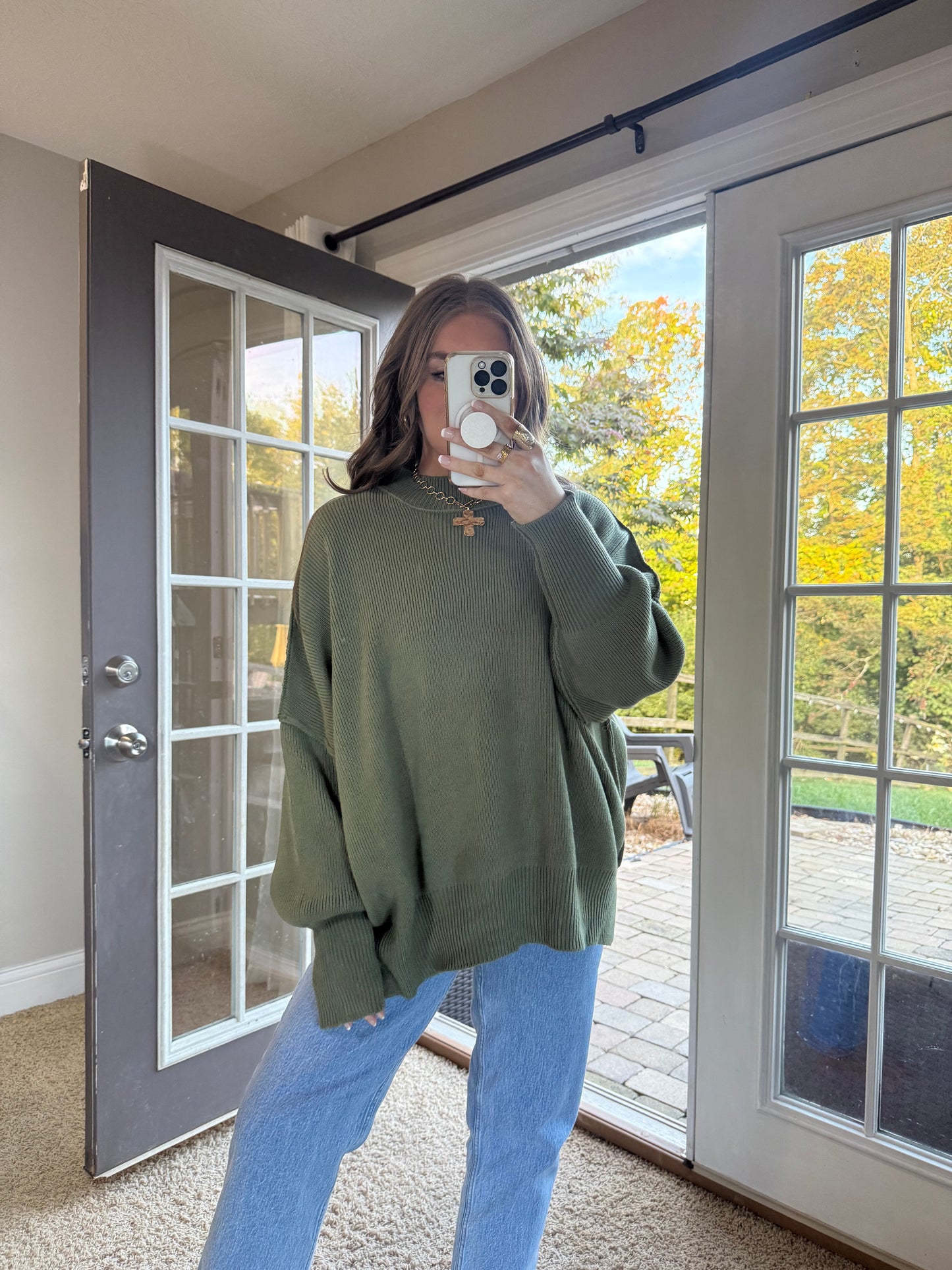 Essential Oversized Sweater | Olive