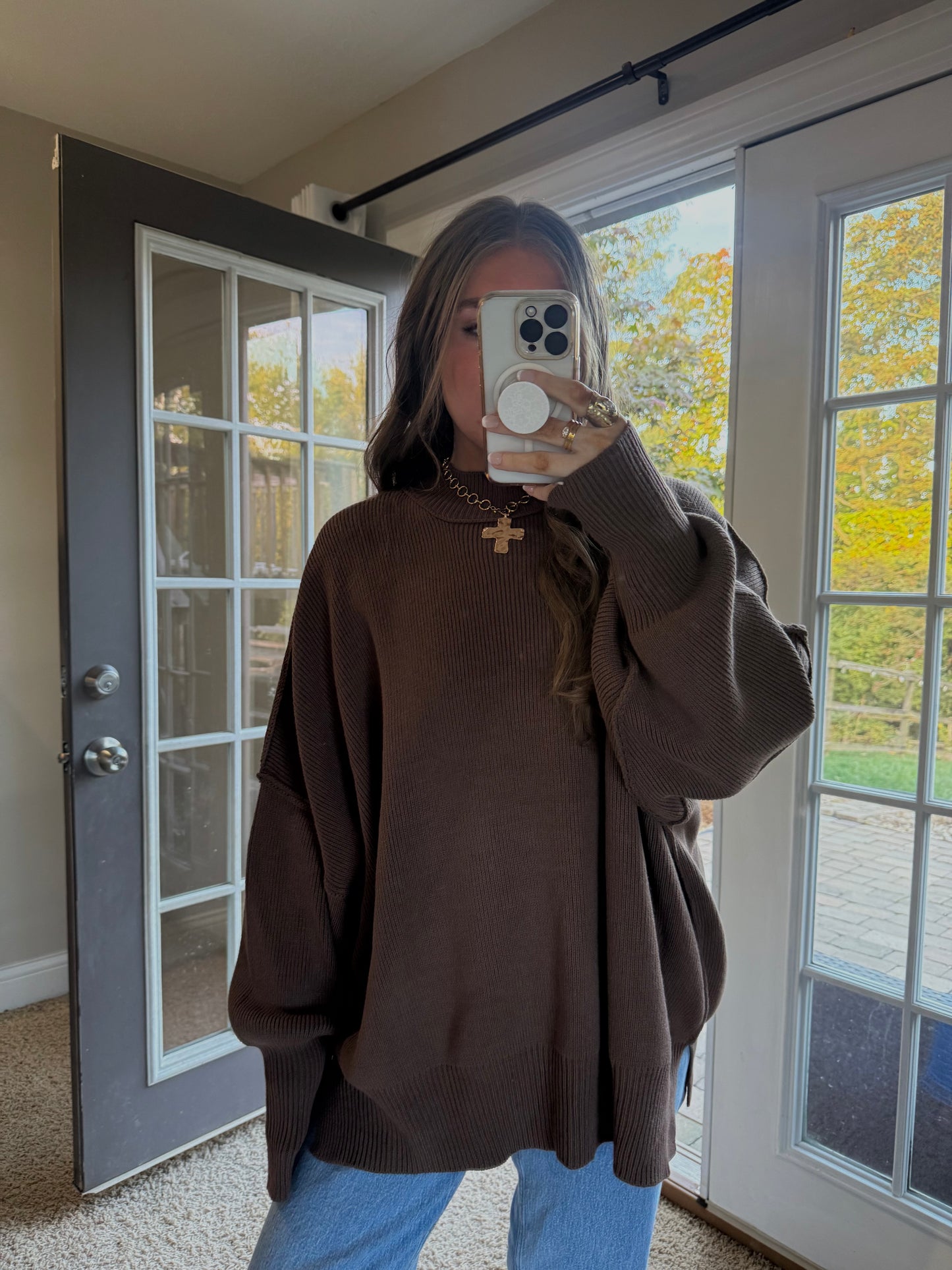 Essential Oversized Sweater | Brown