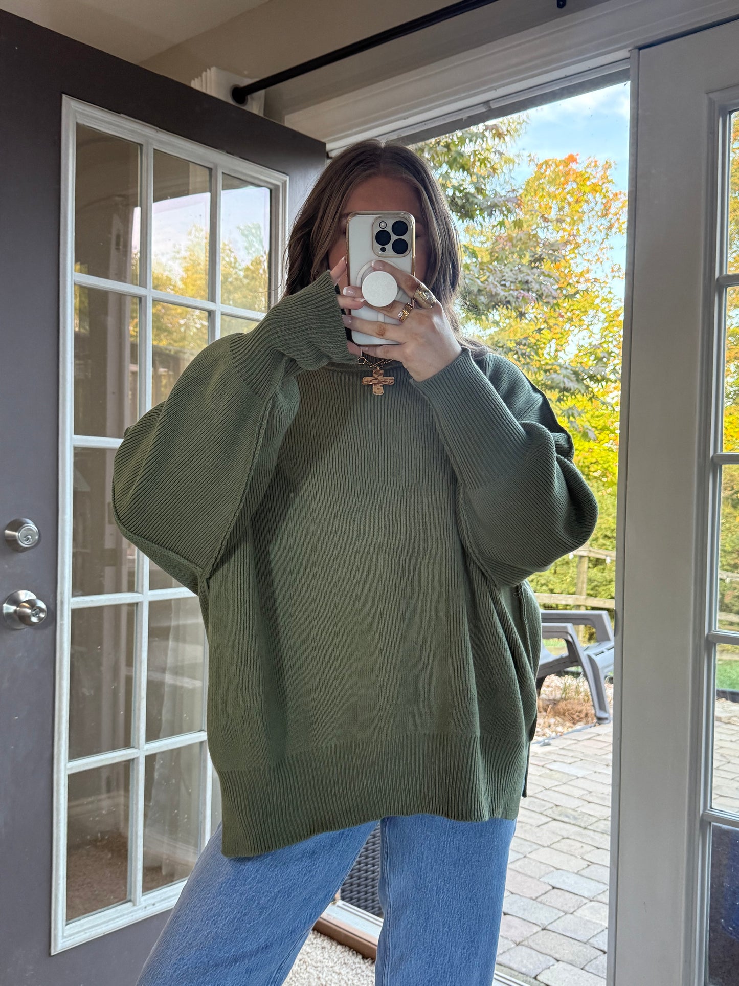 Essential Oversized Sweater | Olive