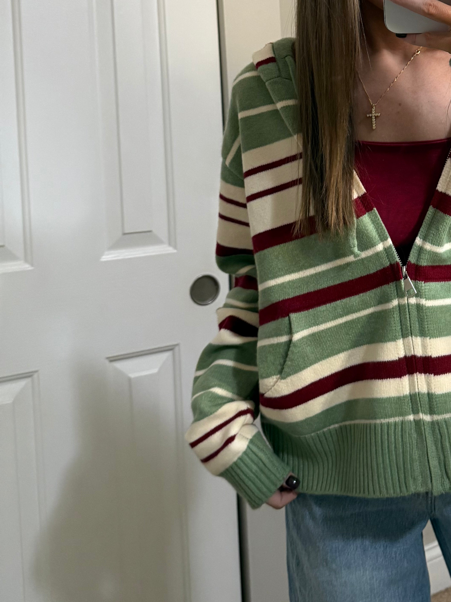 Zana Striped Zip Up