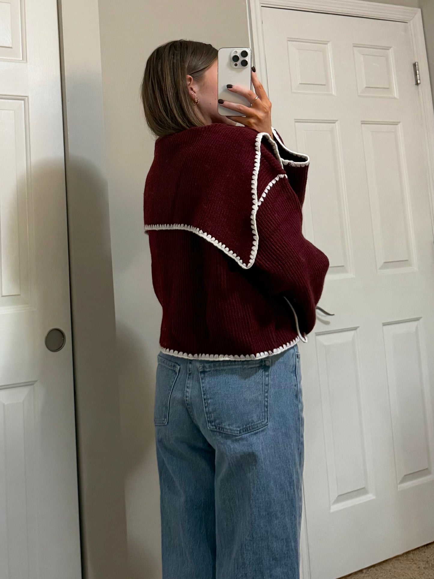 Merlot Trim Cardigan