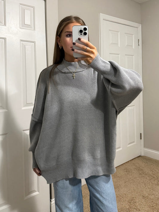 Essential Oversized Sweater | Gray