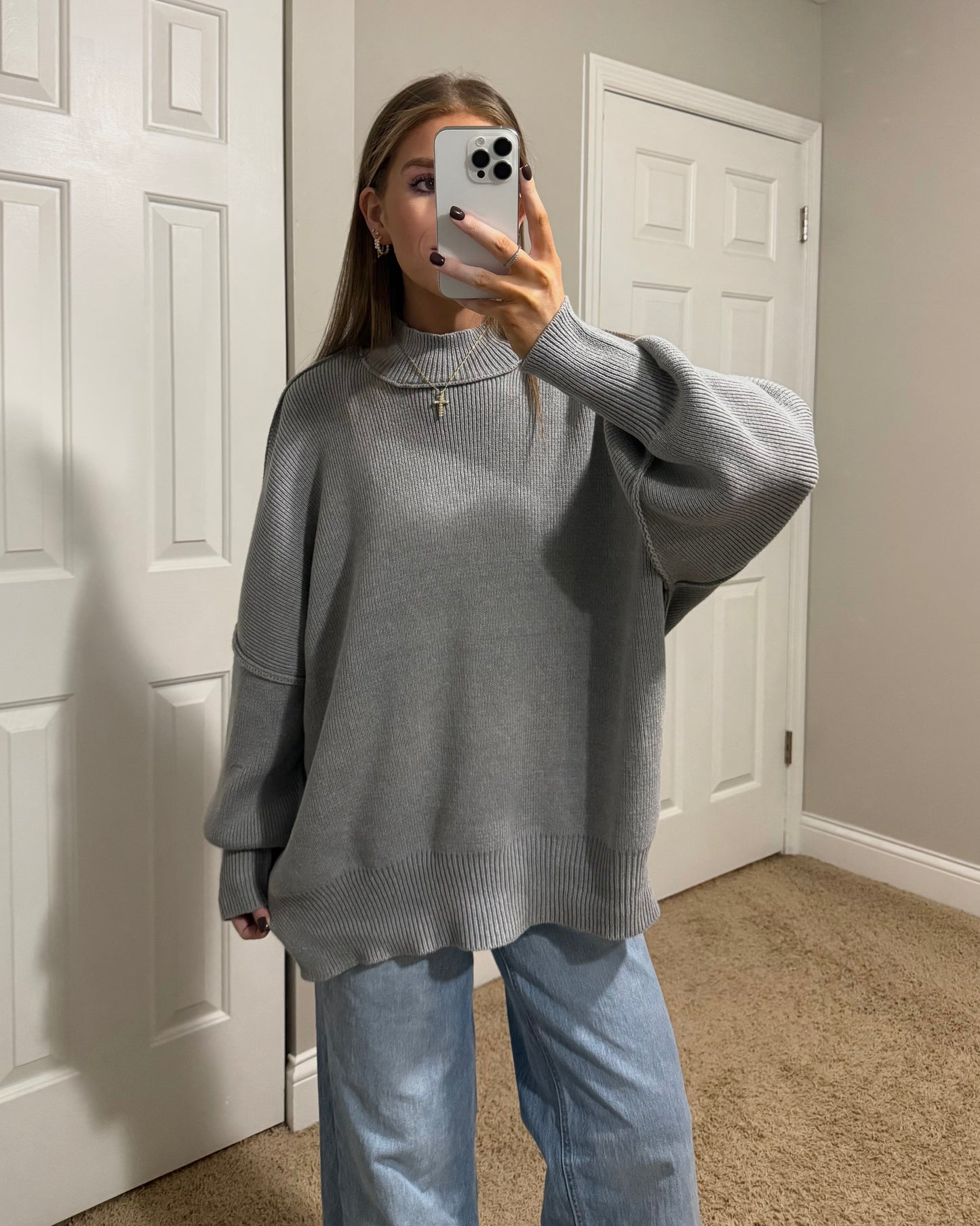 Essential Oversized Sweater | Gray