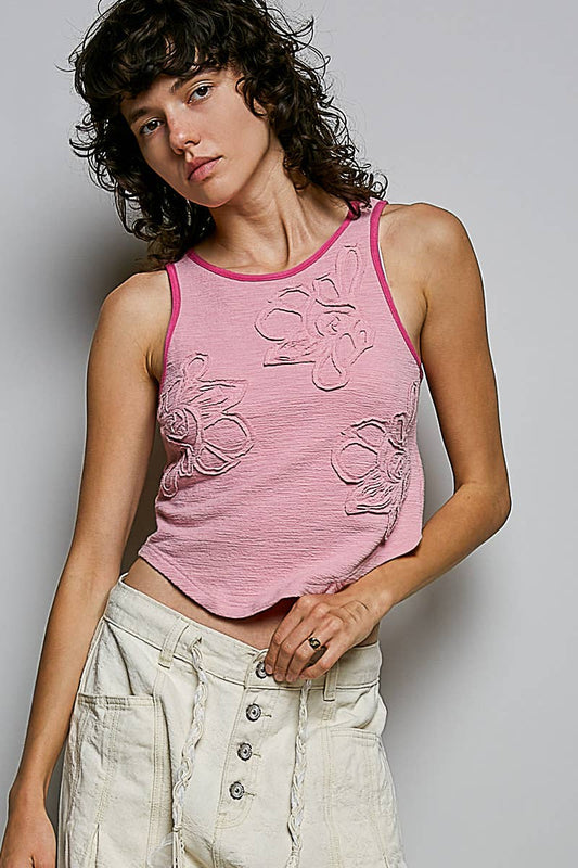 Carrie Textured Tank | Pink